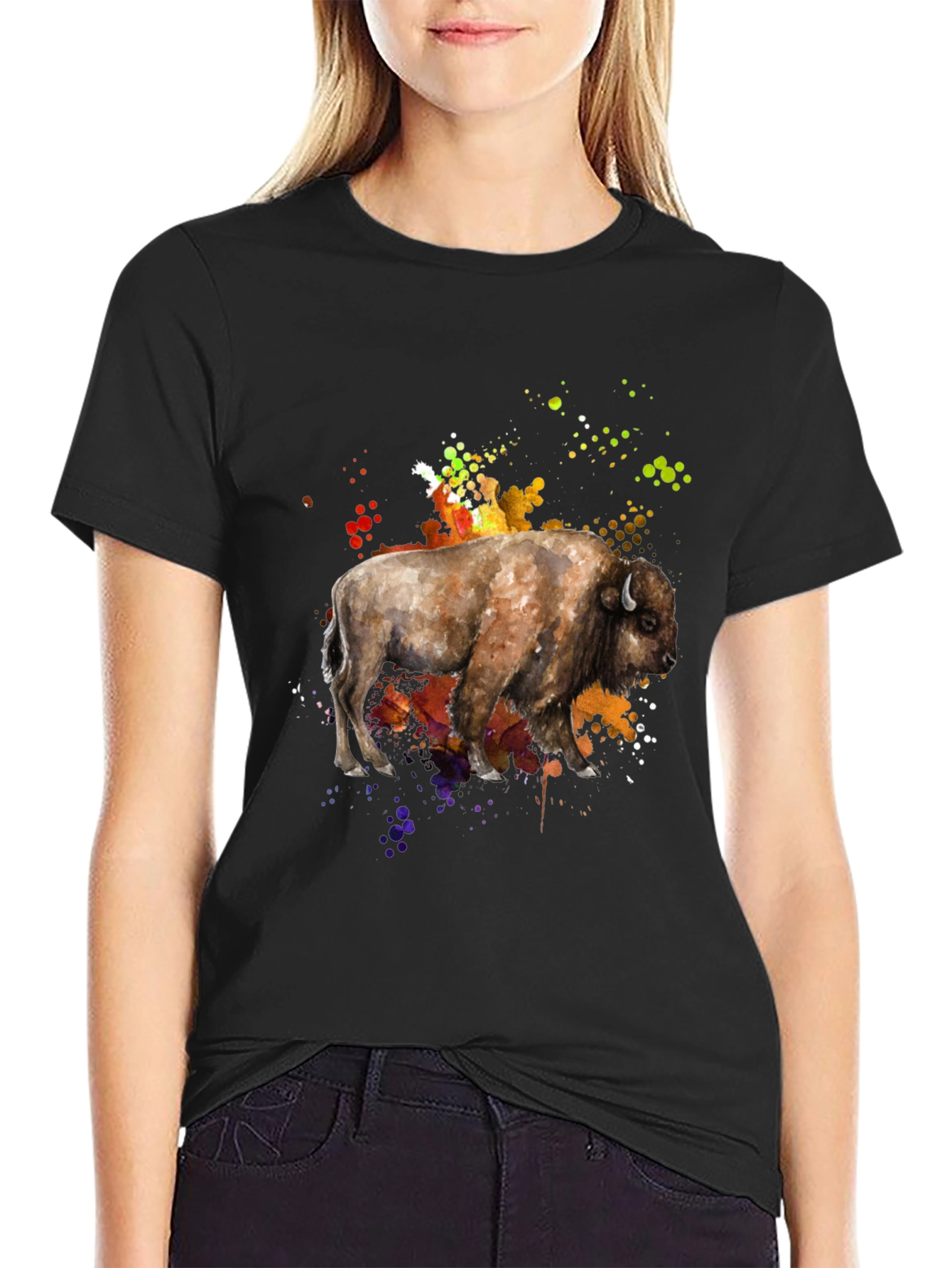 Watercolor Buffalo Graphic Tee