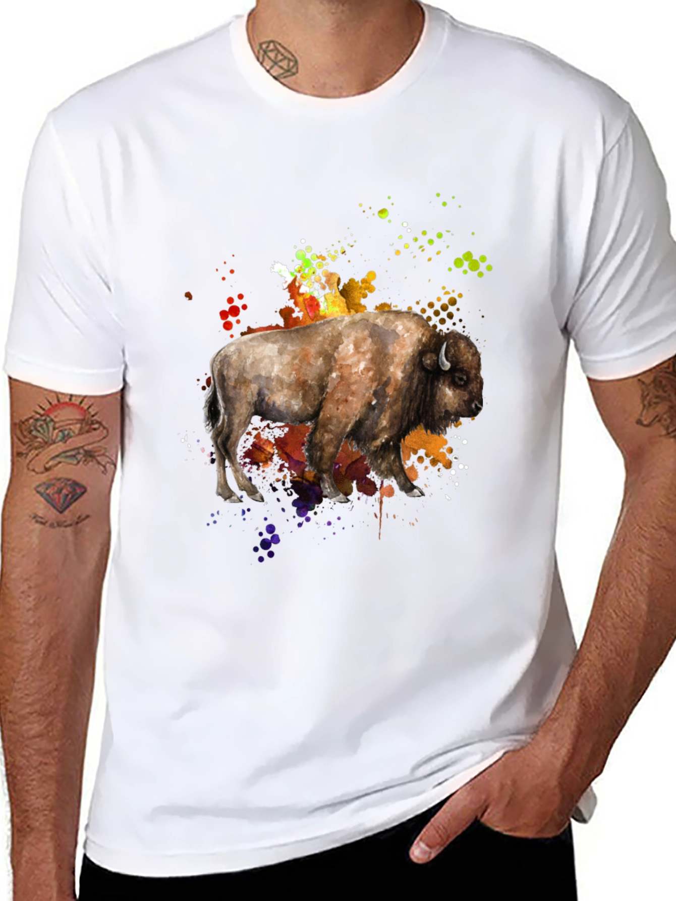 Watercolor Buffalo Graphic Tee