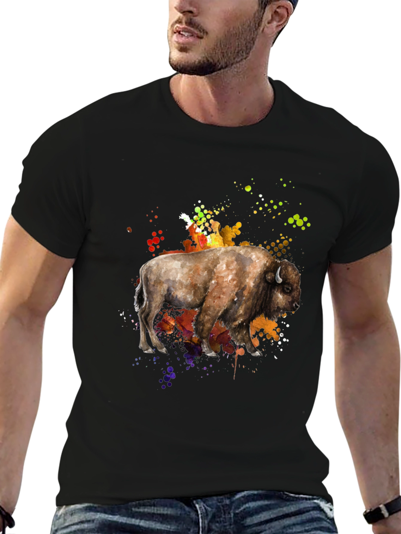 Watercolor Buffalo Graphic Tee