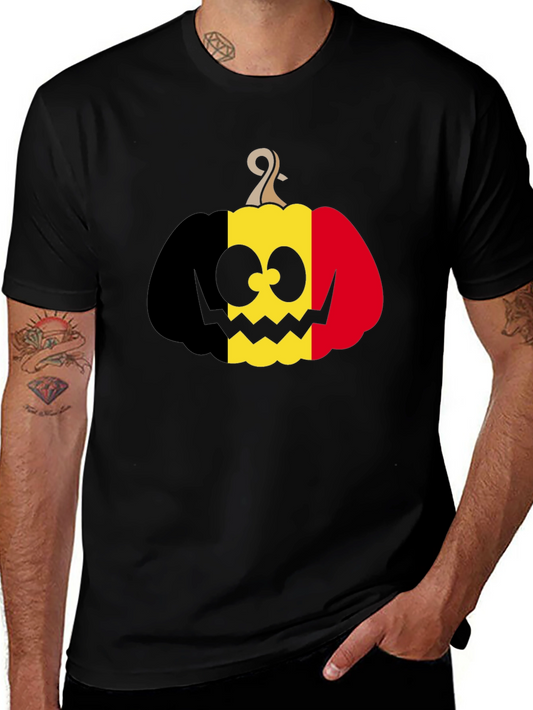 Belgian Flag Pumpkin T-Shirt Halloween Costume Tee
