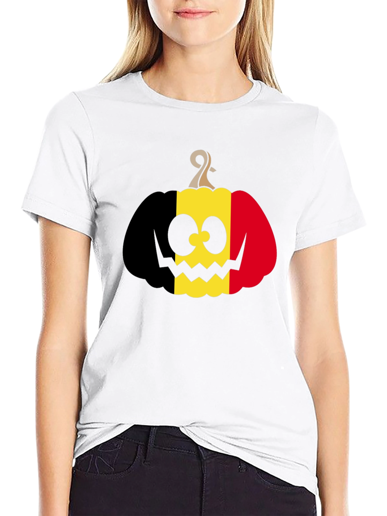 Belgian Flag Pumpkin T-Shirt Halloween Costume Tee