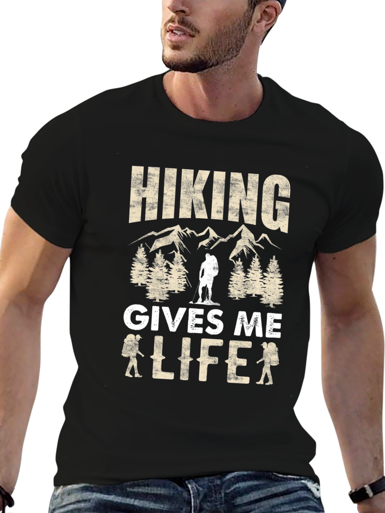 Hiking Gives Me Life T-Shirt Outdoors Adventure Tee