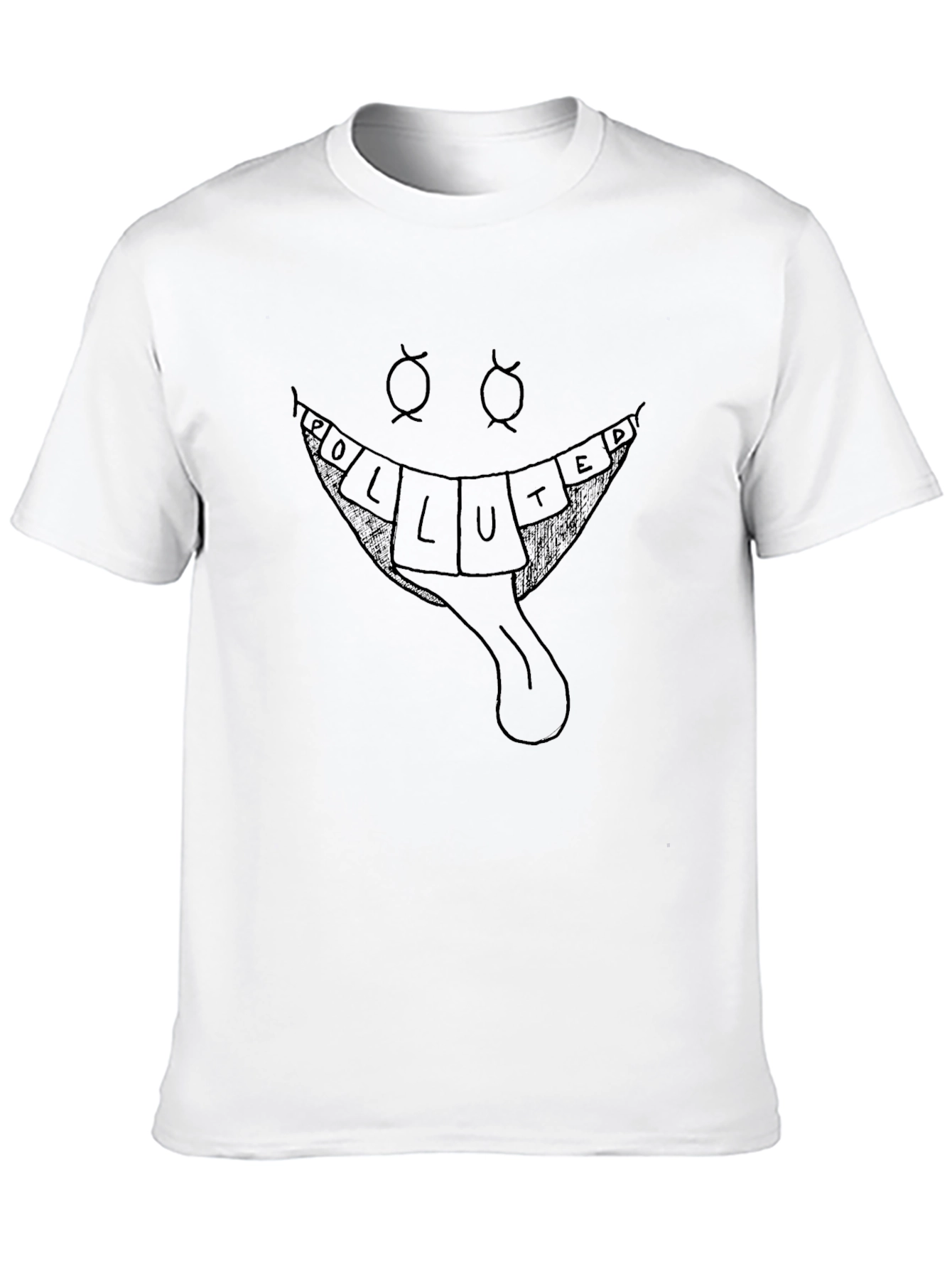 Polluted Smile Black Graphic Tee - Unique Design