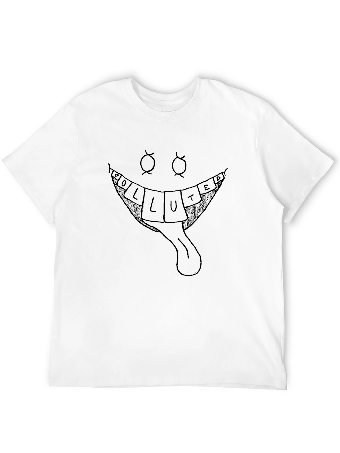 Polluted Smile Black Graphic Tee - Unique Design