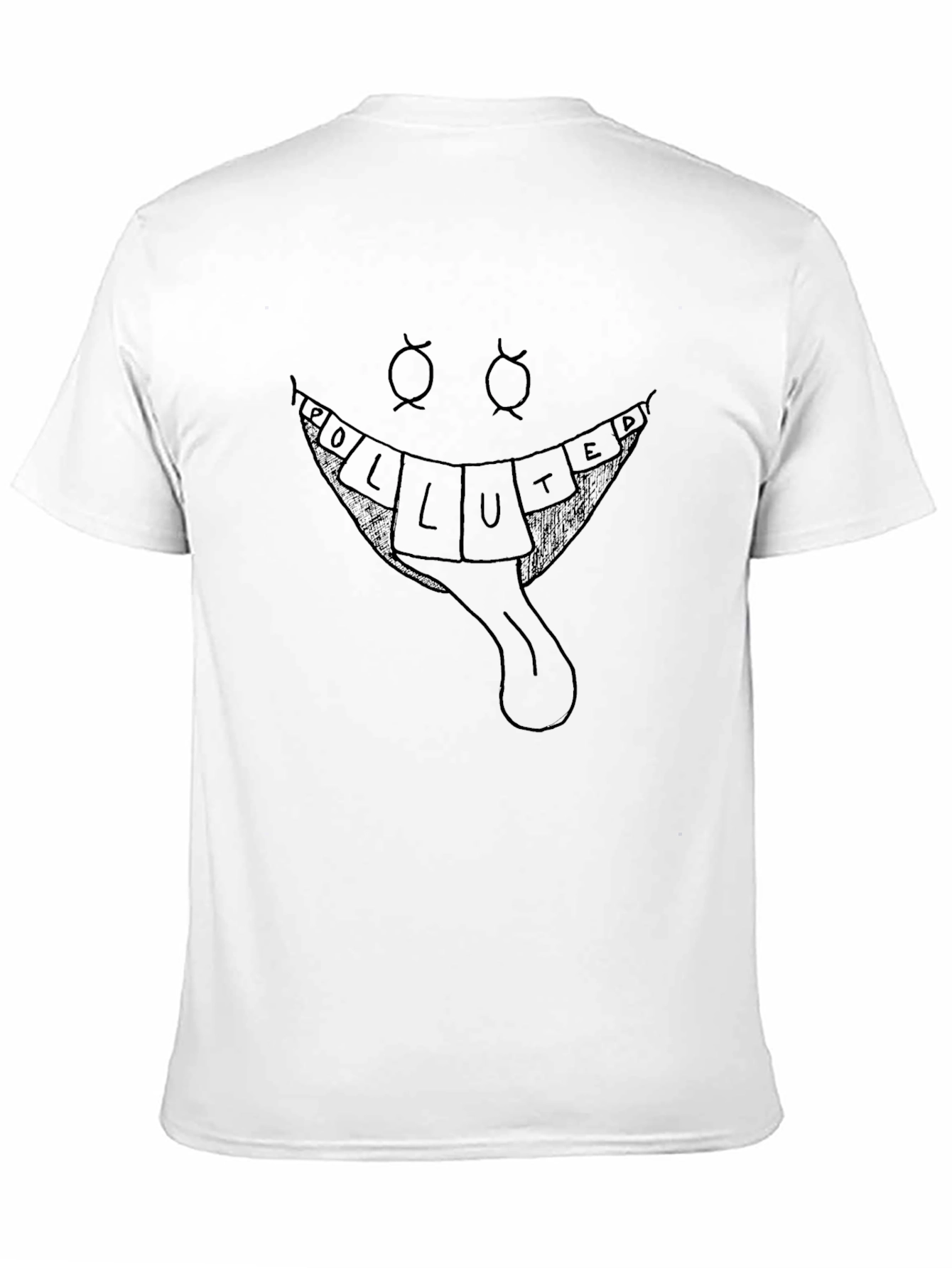 Polluted Smile Black Graphic Tee - Unique Design
