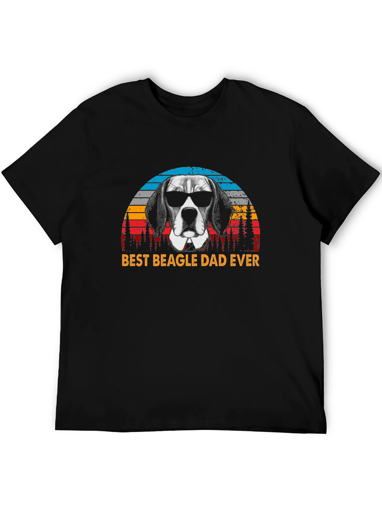 Best Beagle Dad Ever Black Graphic Tee