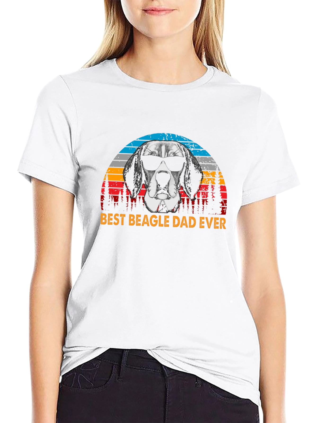 Best Beagle Dad Ever Black Graphic Tee