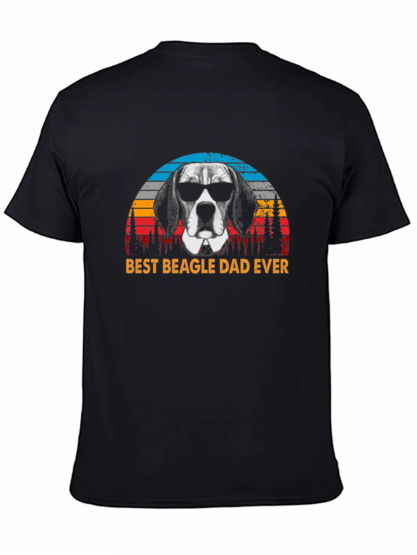 Best Beagle Dad Ever Black Graphic Tee