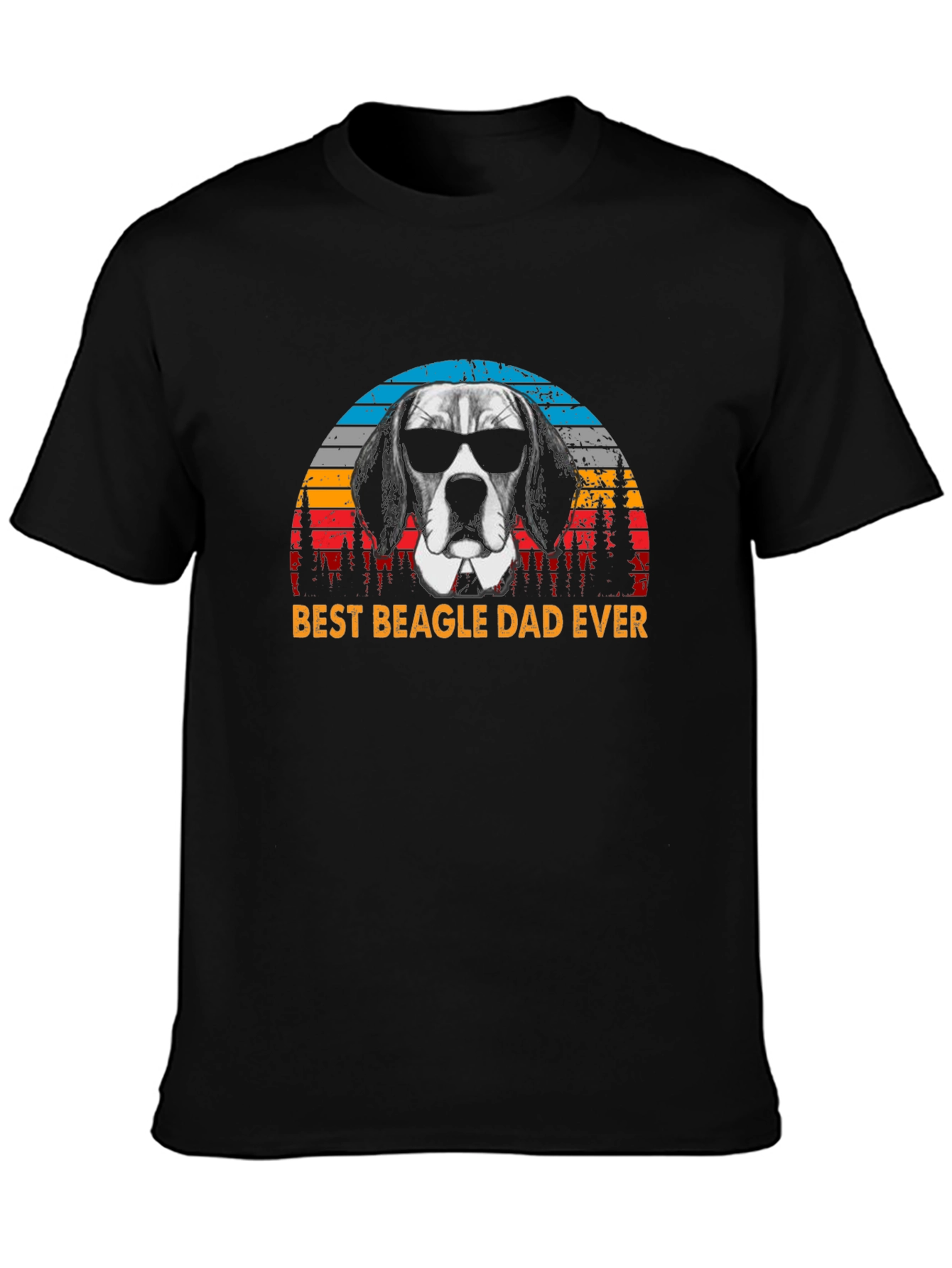 Best Beagle Dad Ever Black Graphic Tee