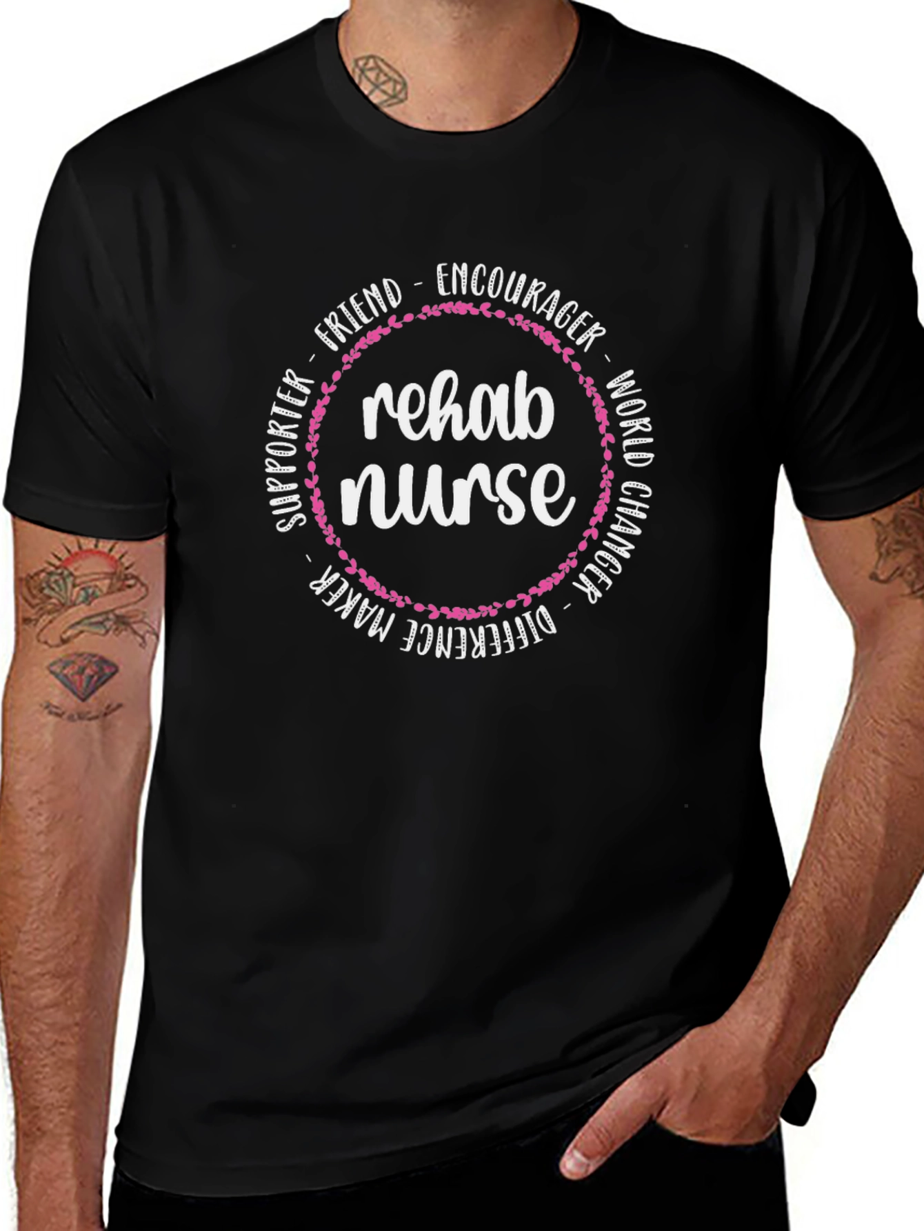 Rehab Nurse Graphic T-Shirt - Supporter Friend Encourager