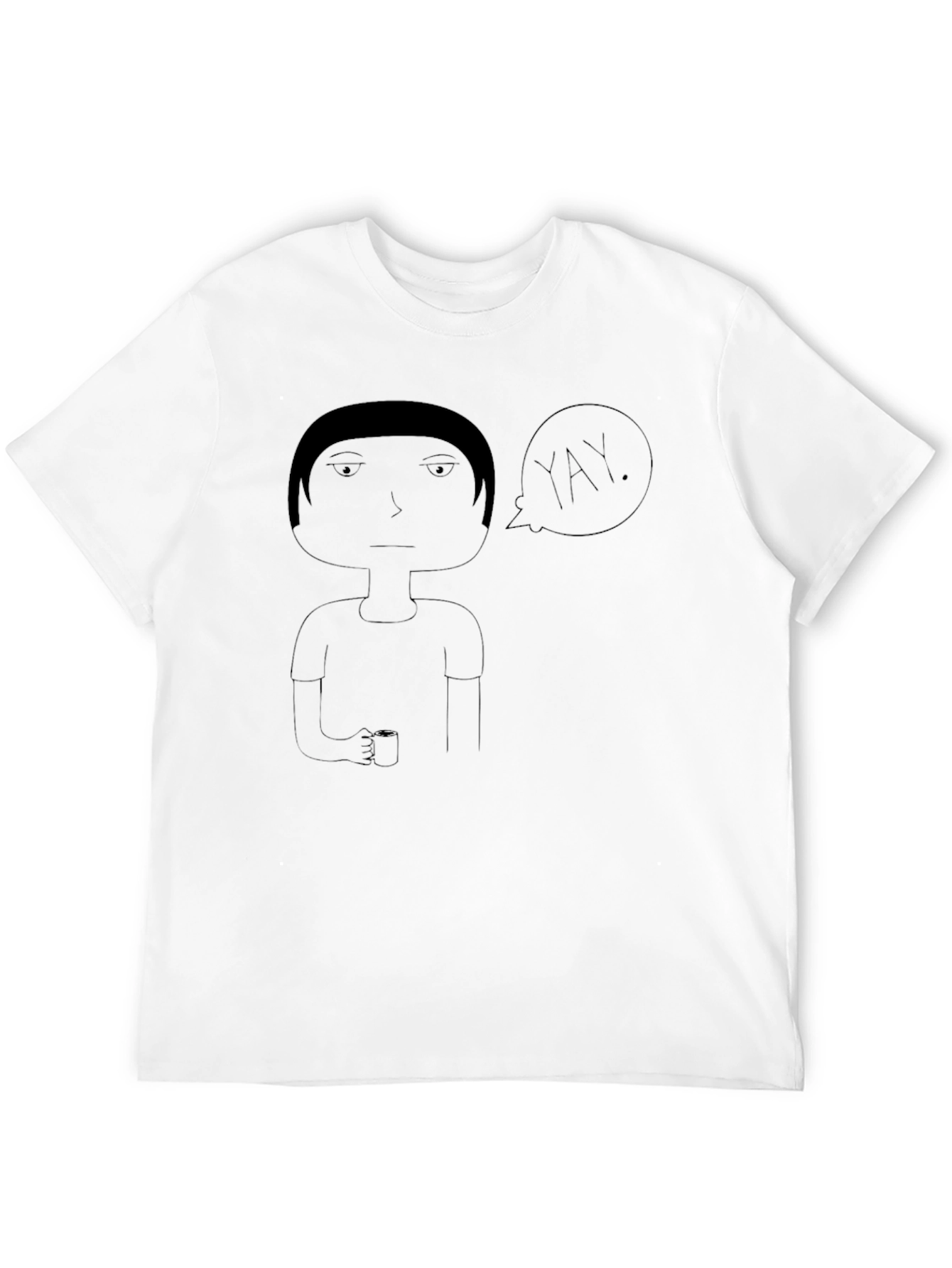 Whimsical Yay Graphic Black T-Shirt