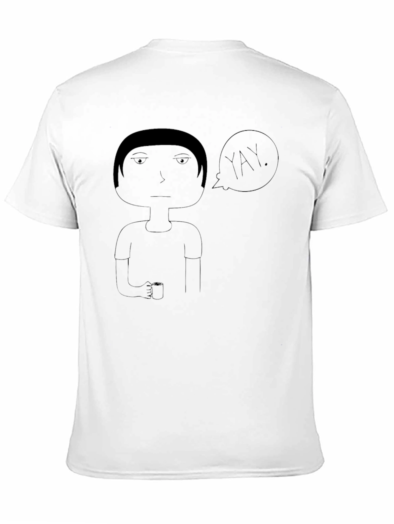 Whimsical Yay Graphic Black T-Shirt