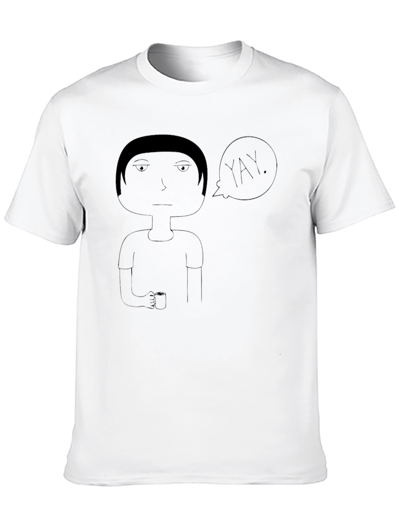 Whimsical Yay Graphic Black T-Shirt