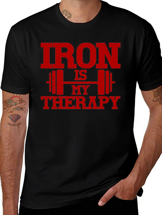 Iron Is My Therapy Graphic Tee - Gym Workout Shirt