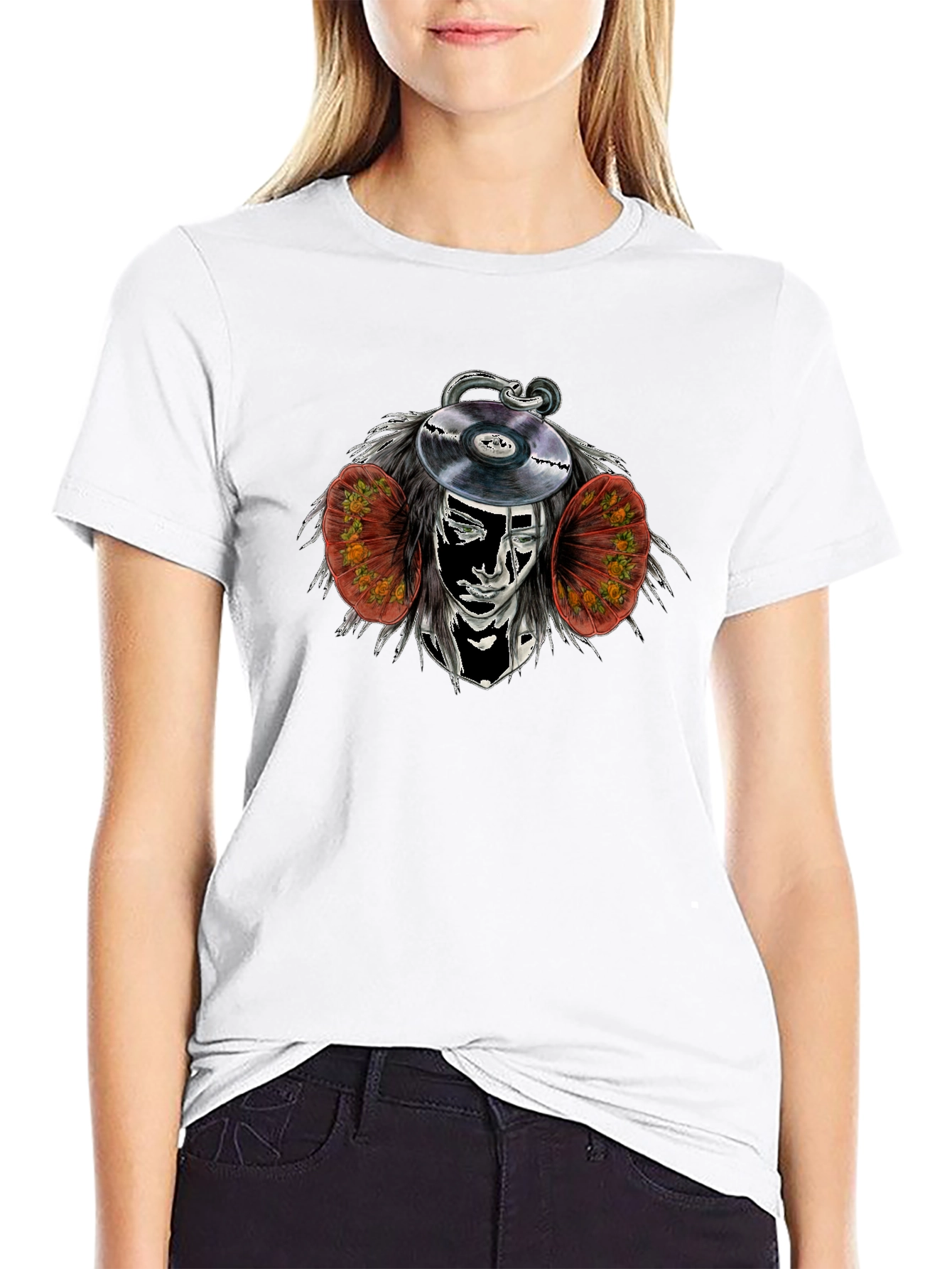 Abstract DJ Graphic Black Tee