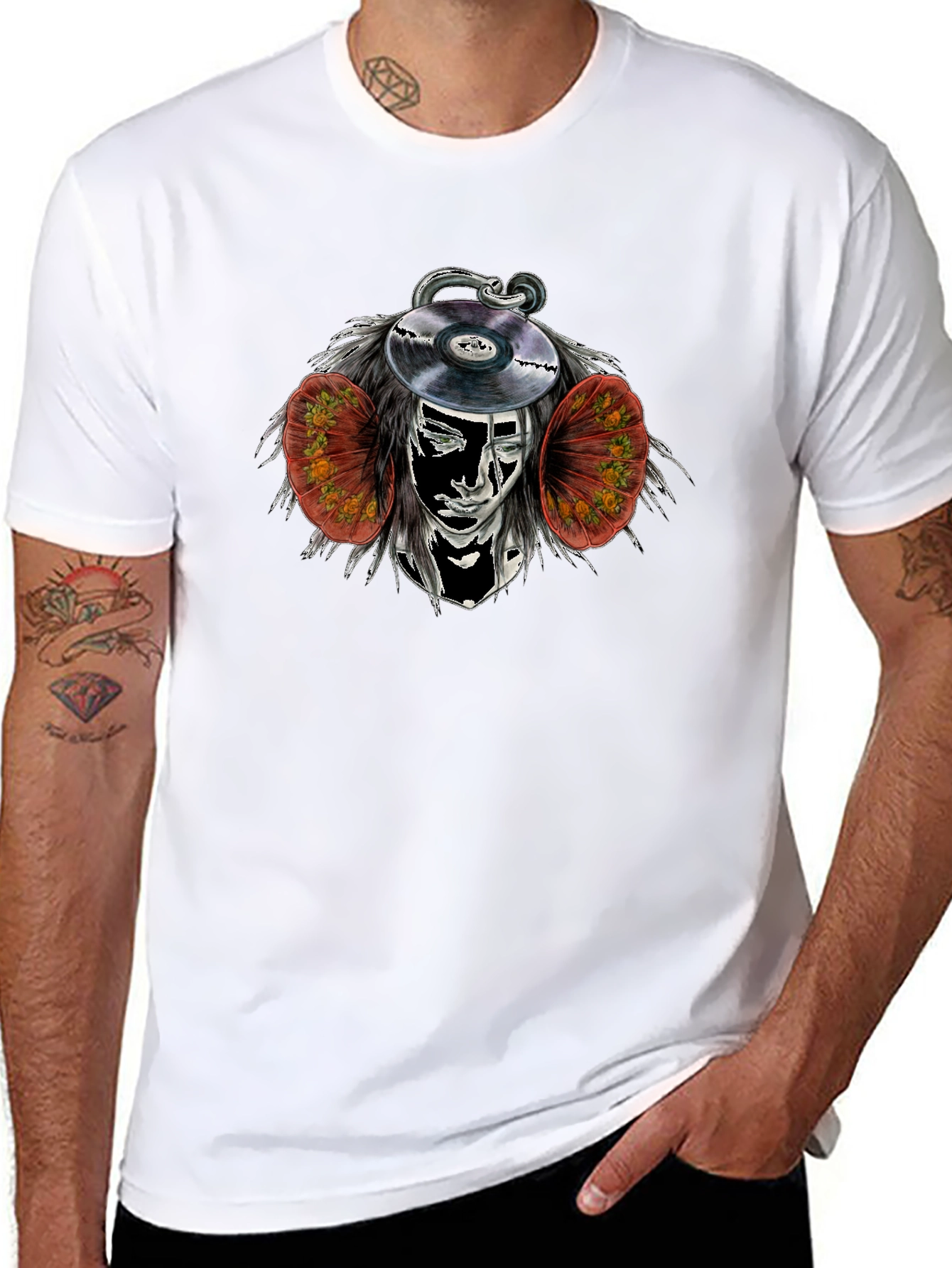 Abstract DJ Graphic Black Tee