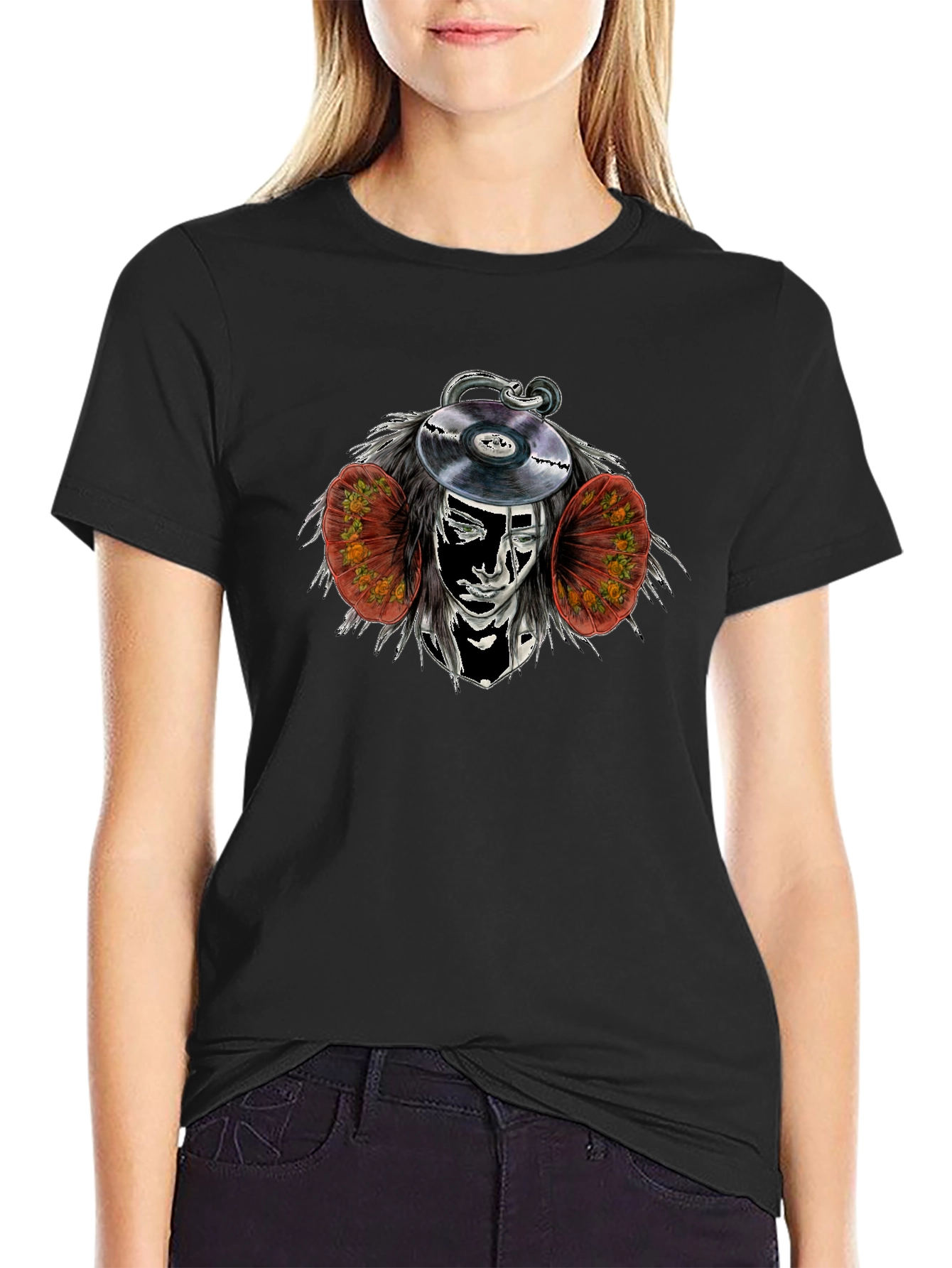 Abstract DJ Graphic Black Tee