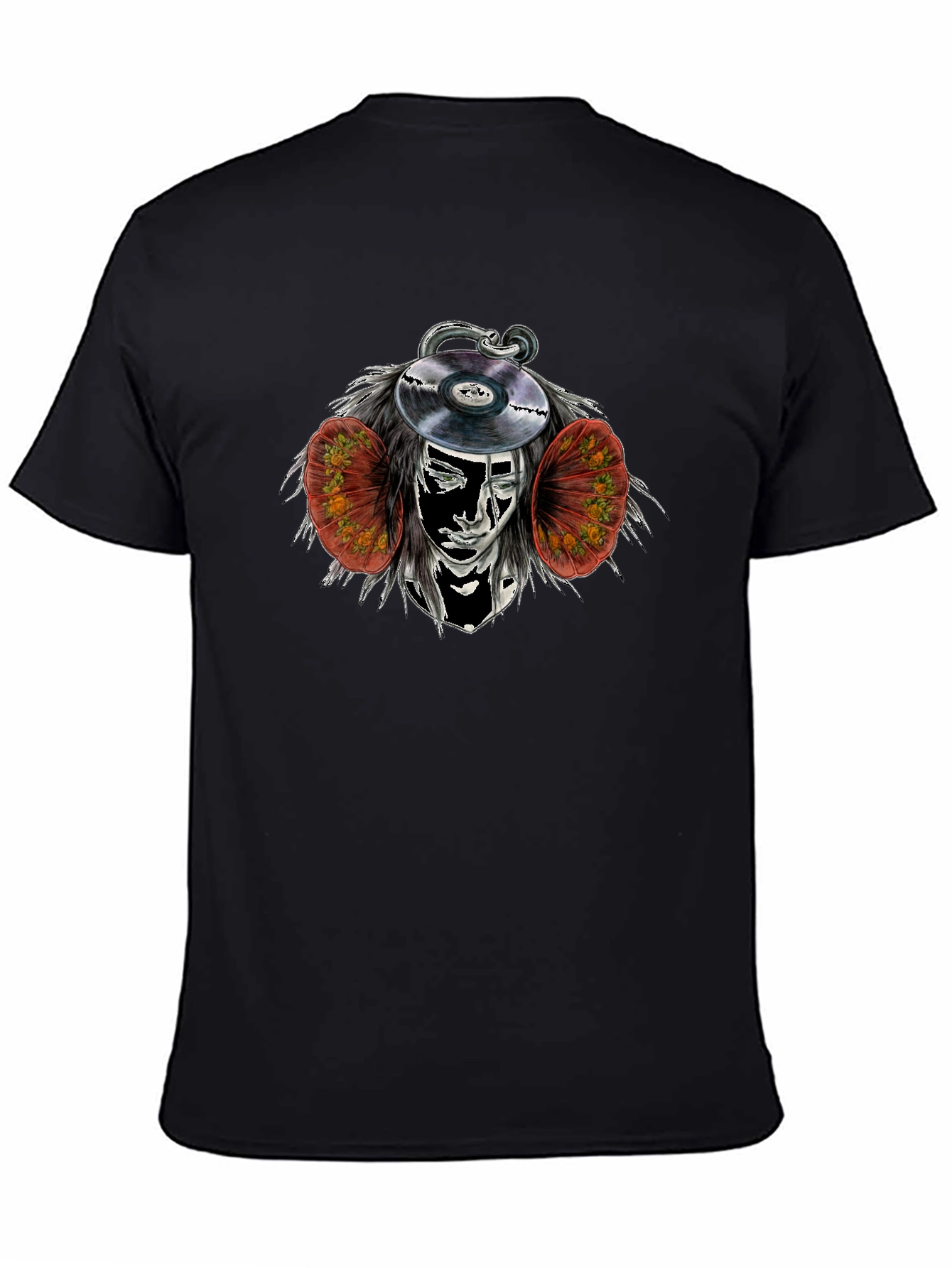 Abstract DJ Graphic Black Tee