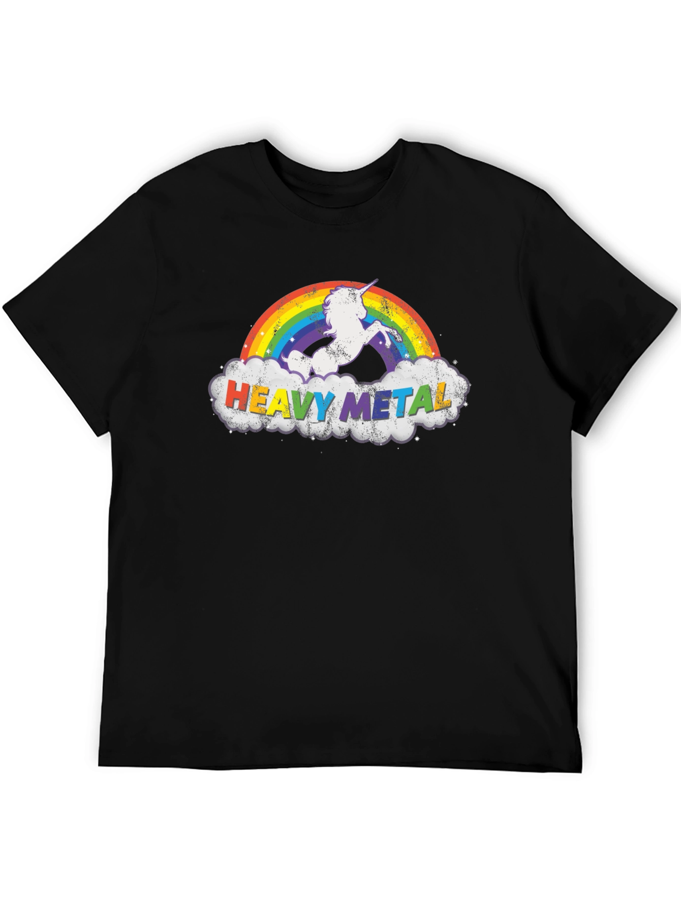 Heavy Metal Unicorn Rainbow Graphic Tee