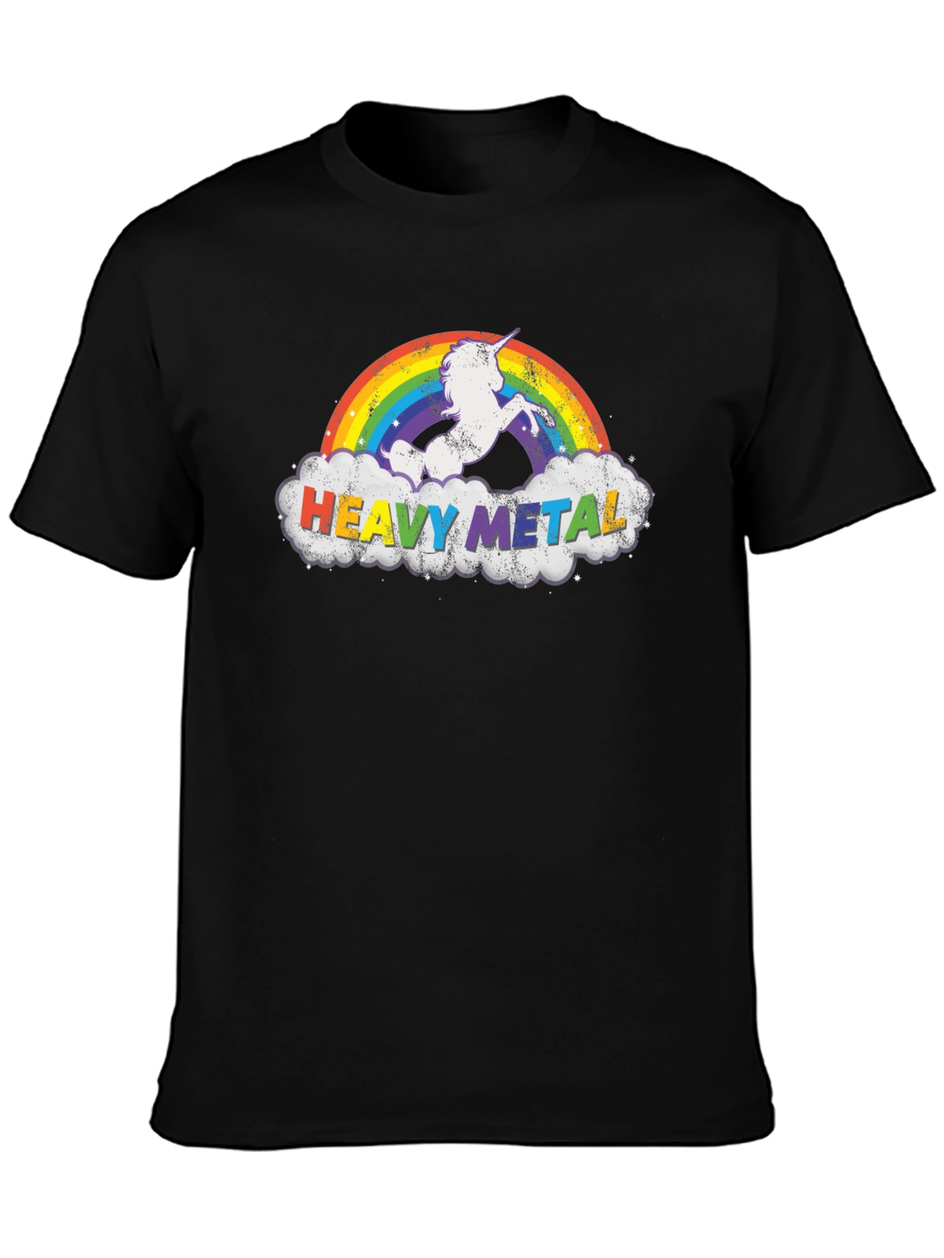 Heavy Metal Unicorn Rainbow Graphic Tee
