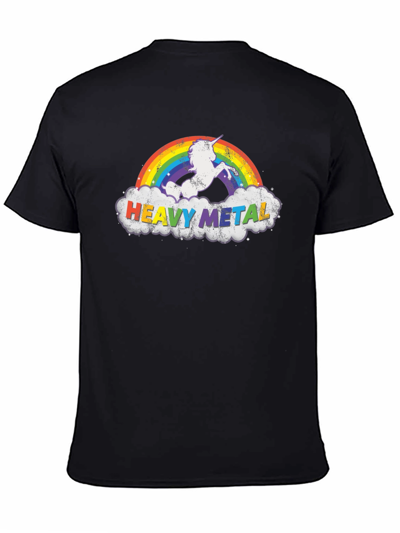 Heavy Metal Unicorn Rainbow Graphic Tee