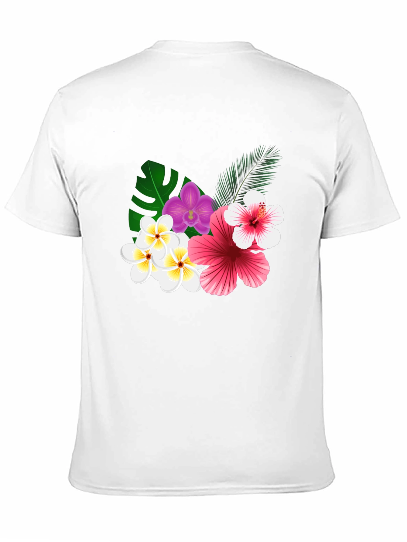 Tropical Floral Print Black T-Shirt