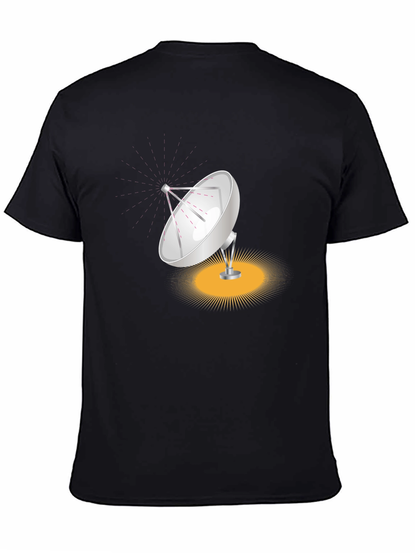 Satellite Dish Graphic Tee - Modern Black T-Shirt
