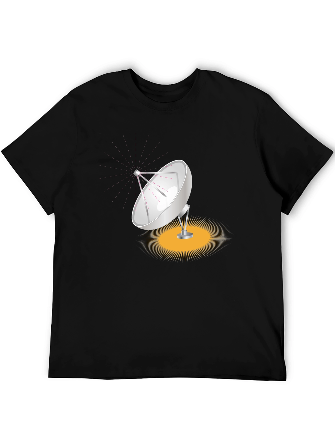 Satellite Dish Graphic Tee - Modern Black T-Shirt