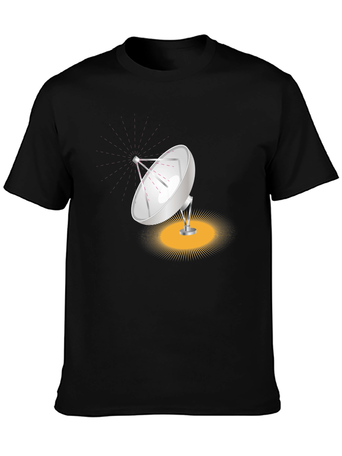 Satellite Dish Graphic Tee - Modern Black T-Shirt