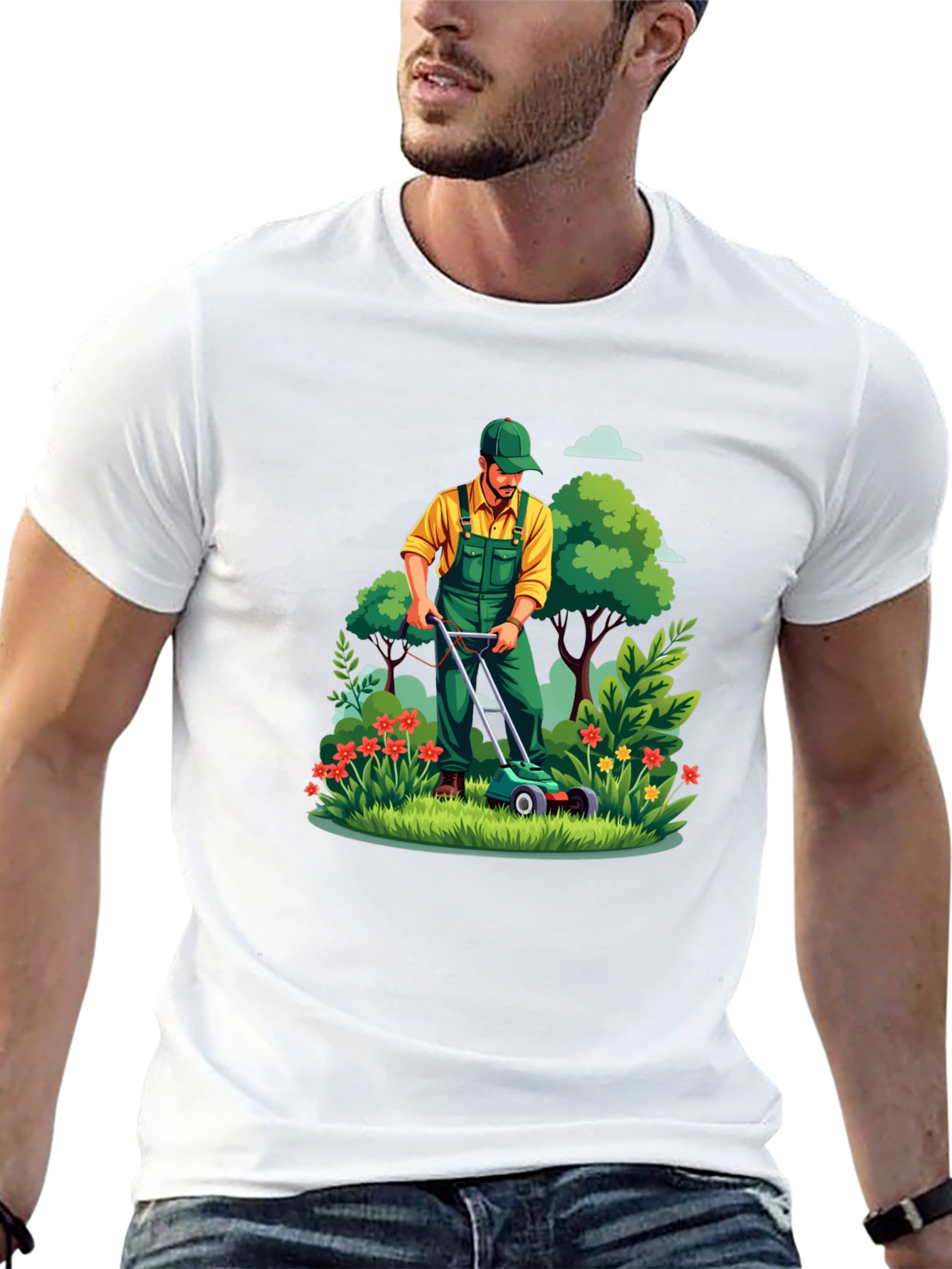 Gardener T-Shirt - Lawn Mowing Graphic Tee