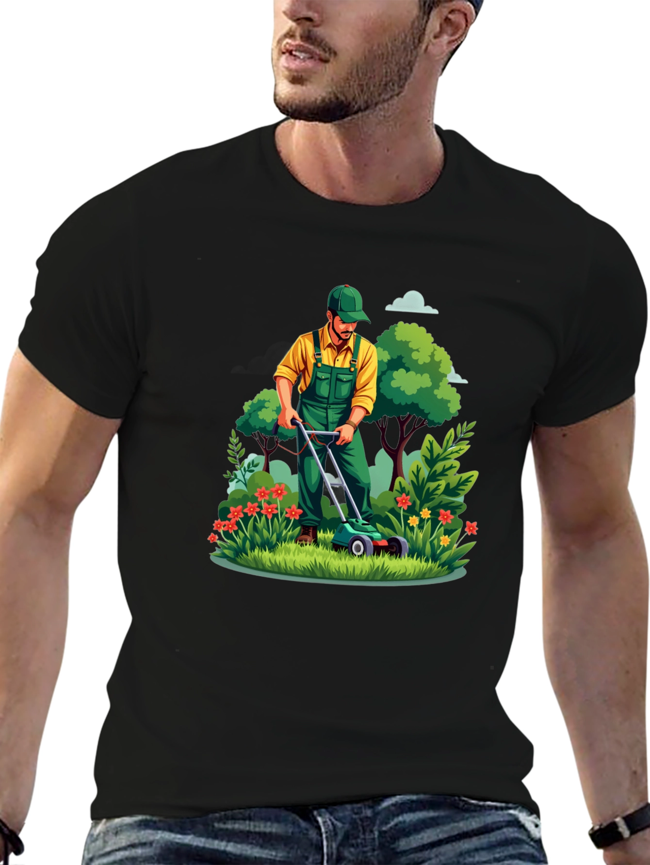 Gardener T-Shirt - Lawn Mowing Graphic Tee
