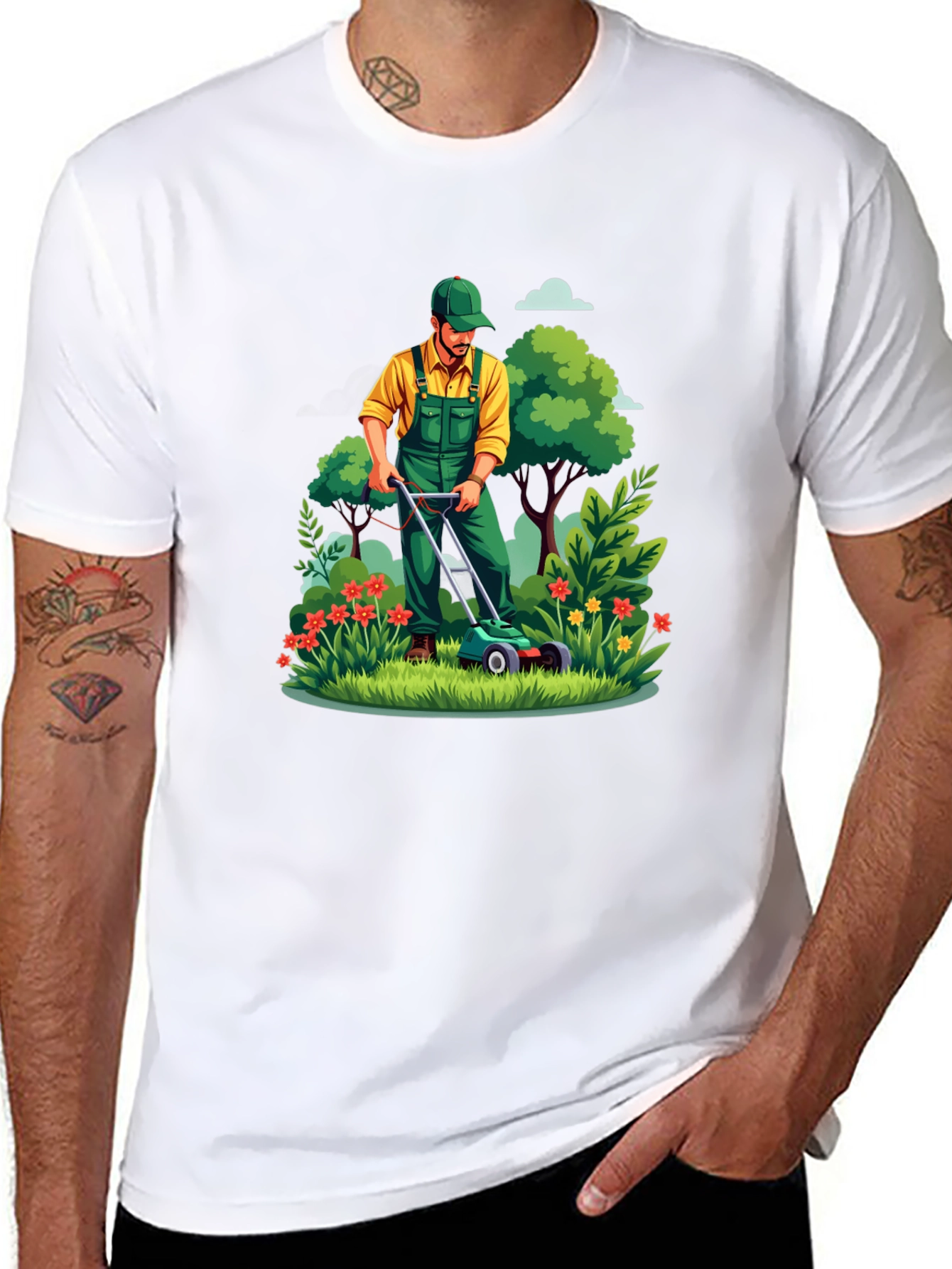 Gardener T-Shirt - Lawn Mowing Graphic Tee