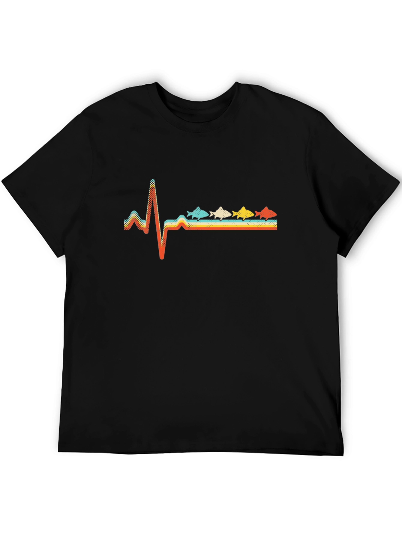 Fishing Heartbeat Retro T-Shirt