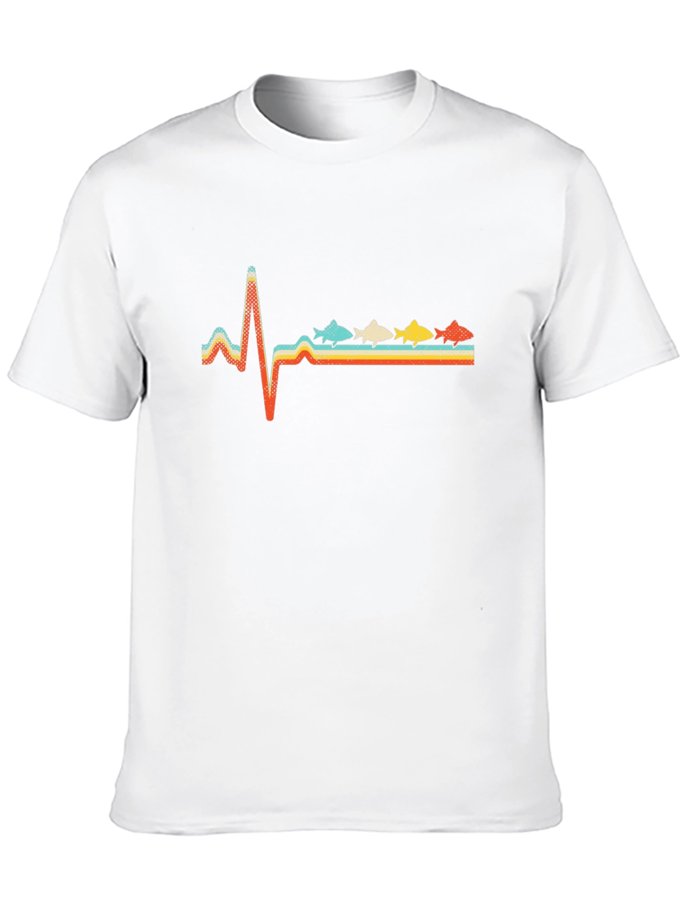 Fishing Heartbeat Retro T-Shirt