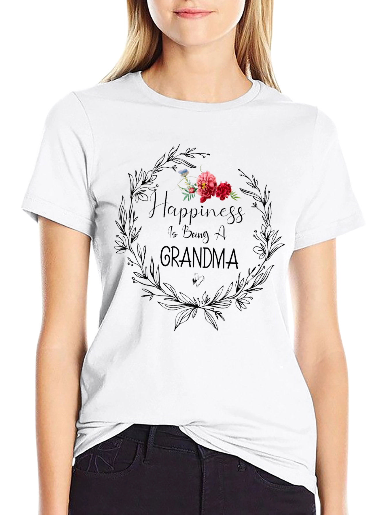 Happiness is Being a Grandma Graphic T-Shirt