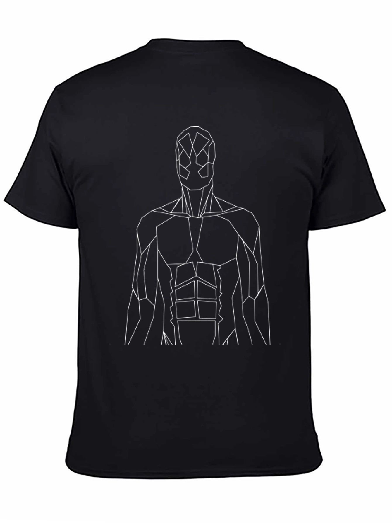 Geometric Superhero Graphic Tee - Black