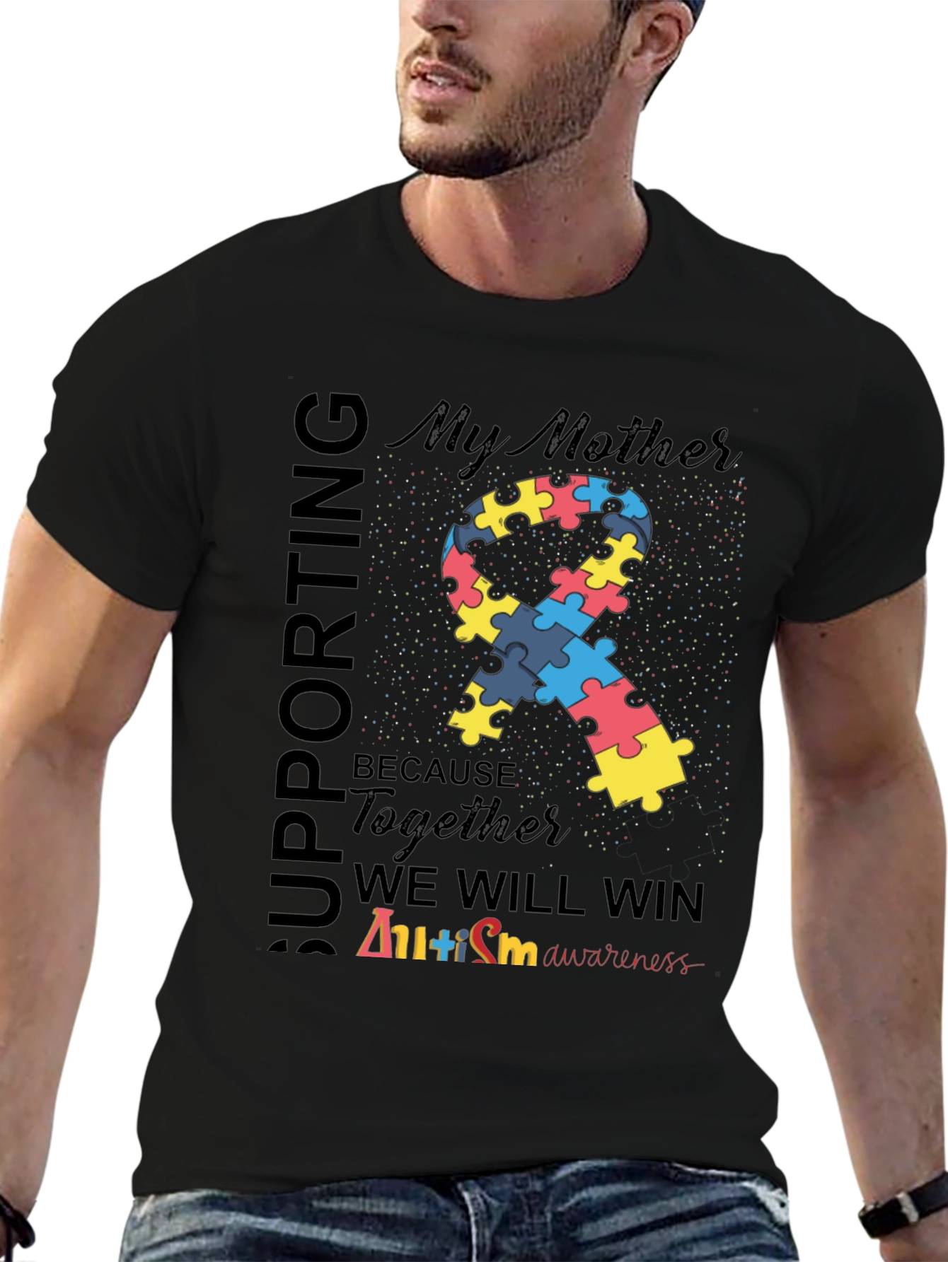 Supporting My Mother Autism Awareness T-Shirt