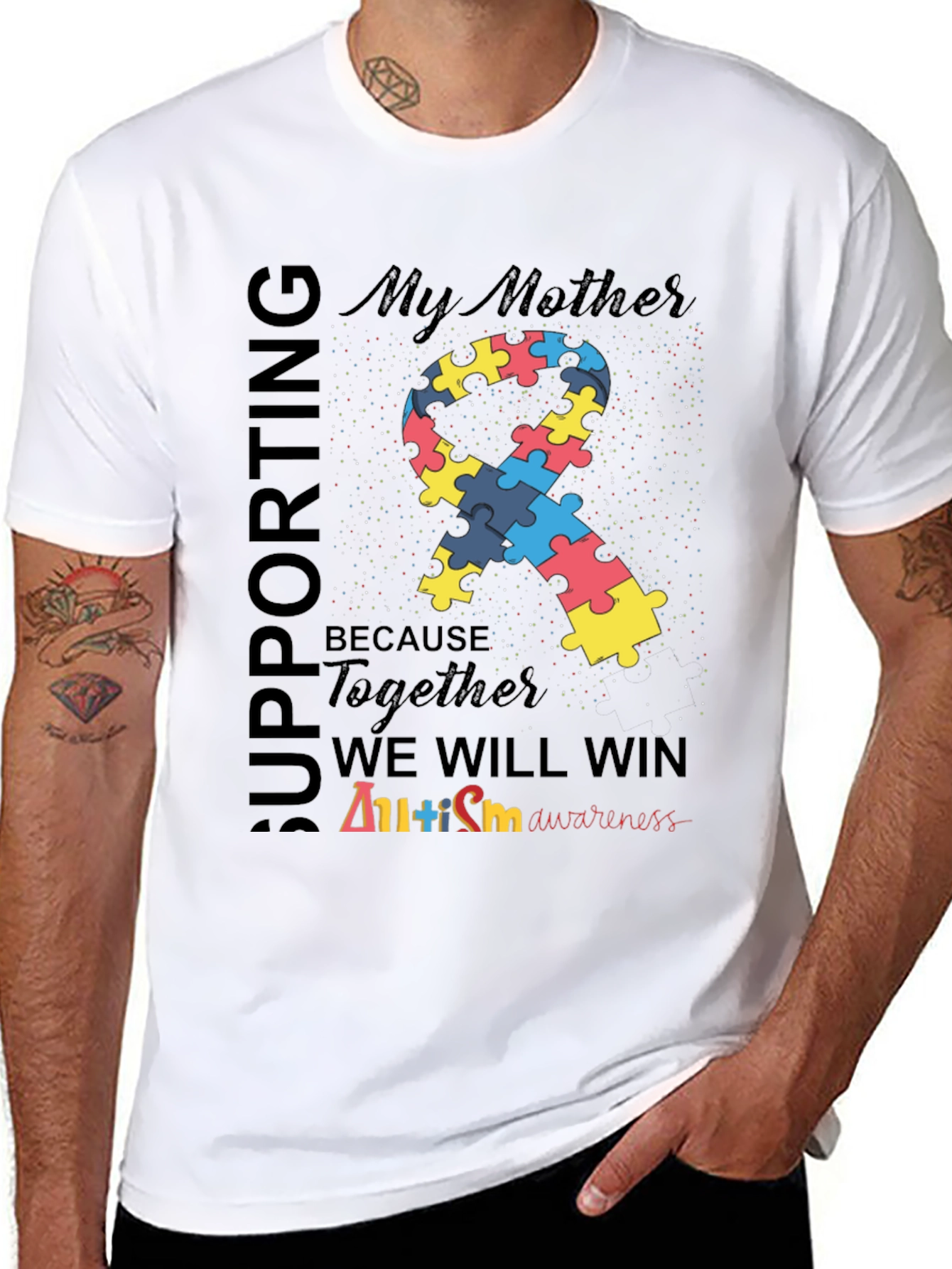 Supporting My Mother Autism Awareness T-Shirt