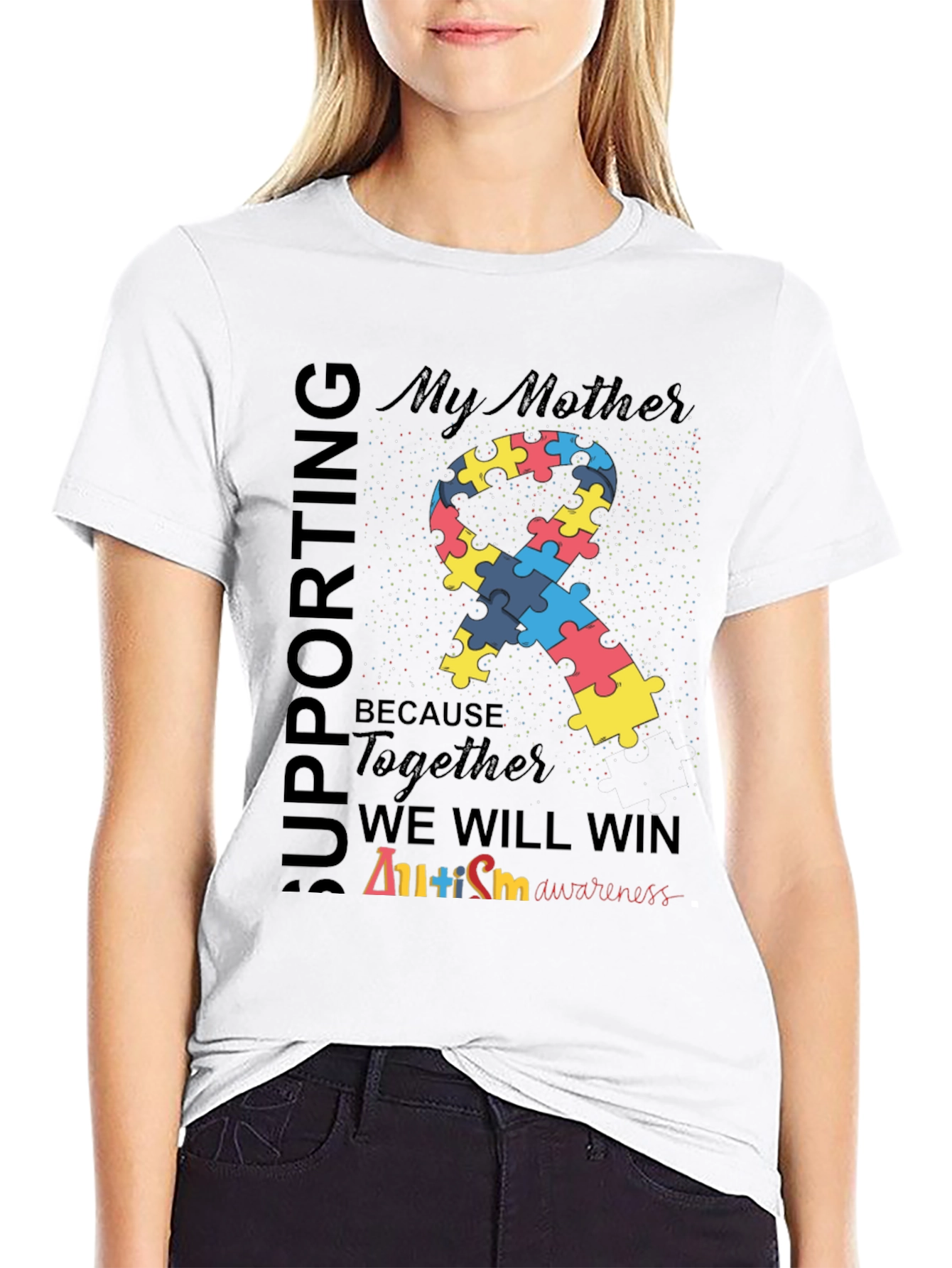 Supporting My Mother Autism Awareness T-Shirt