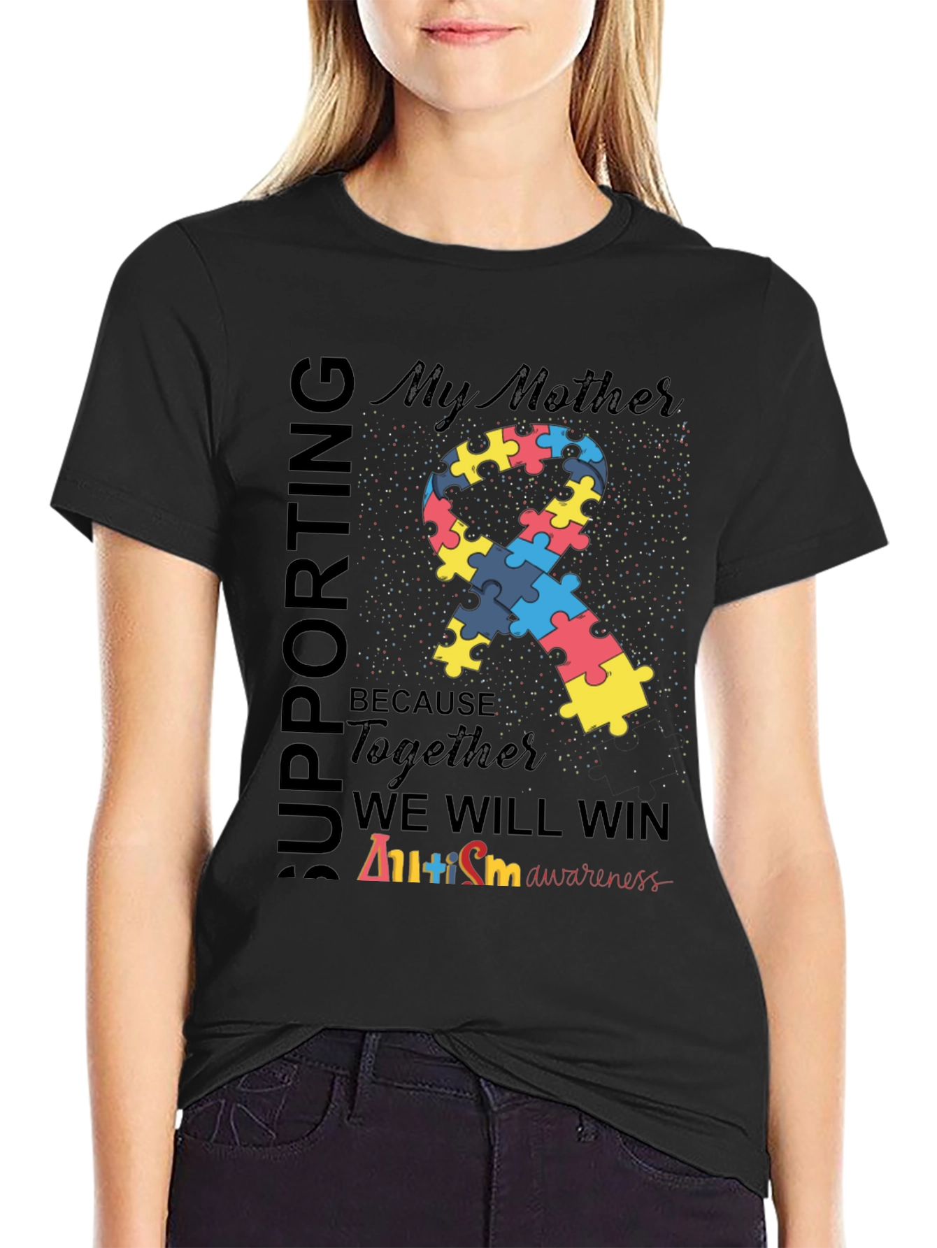 Supporting My Mother Autism Awareness T-Shirt