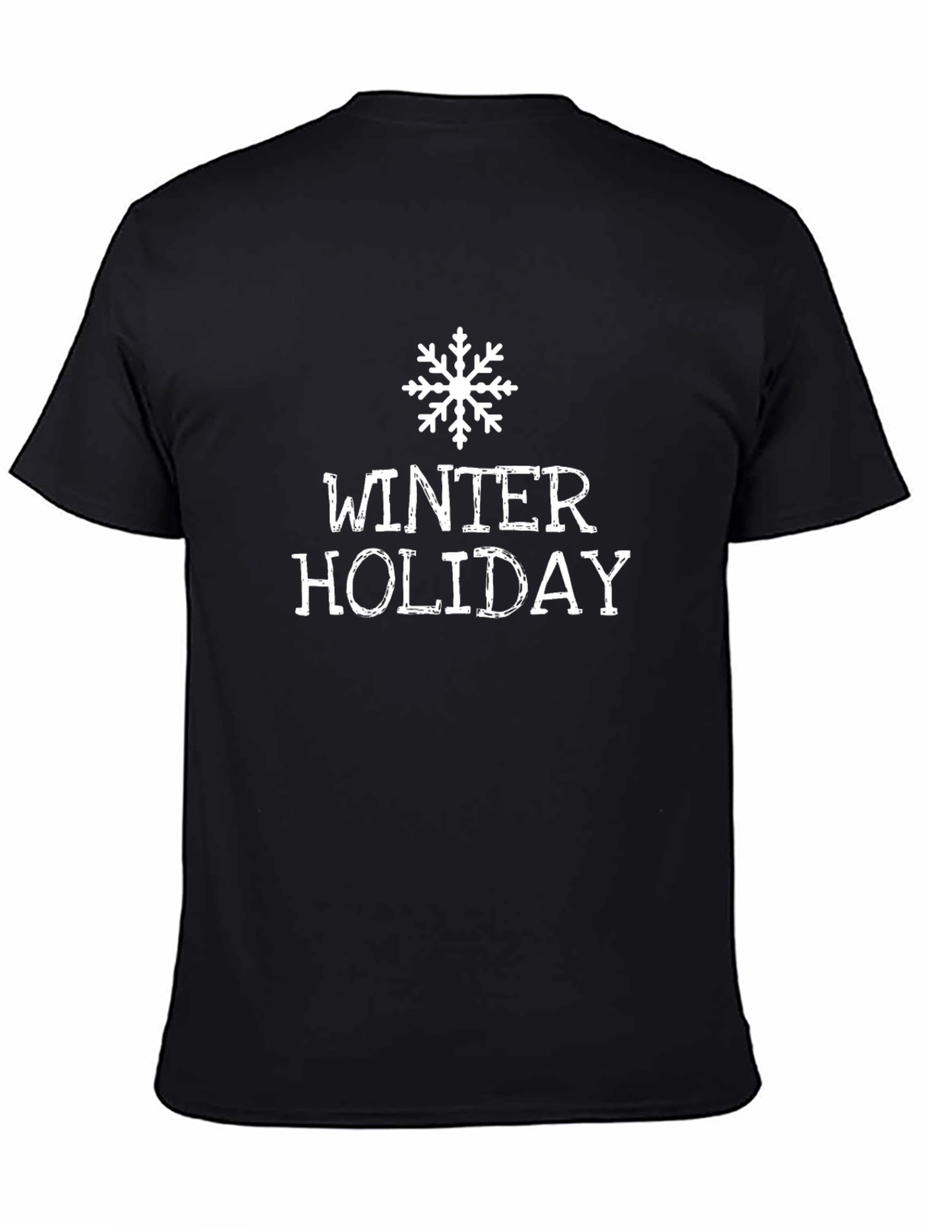 Winter Holiday Snowflake Black T-Shirt