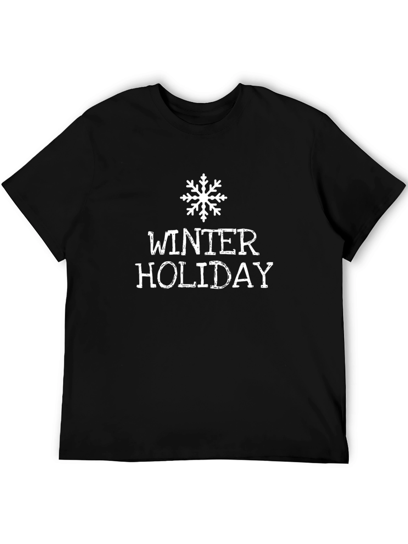 Winter Holiday Snowflake Black T-Shirt