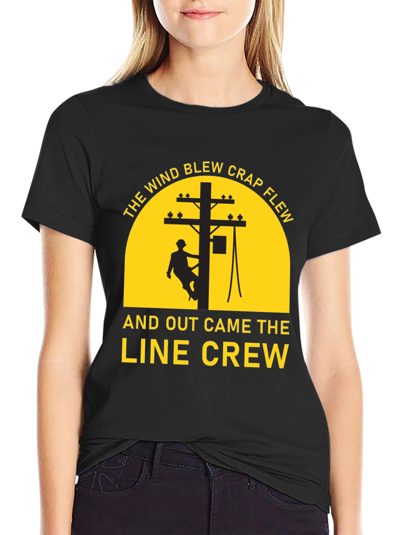 Lineman Crew T-Shirt - The Wind Blew Crap Flew