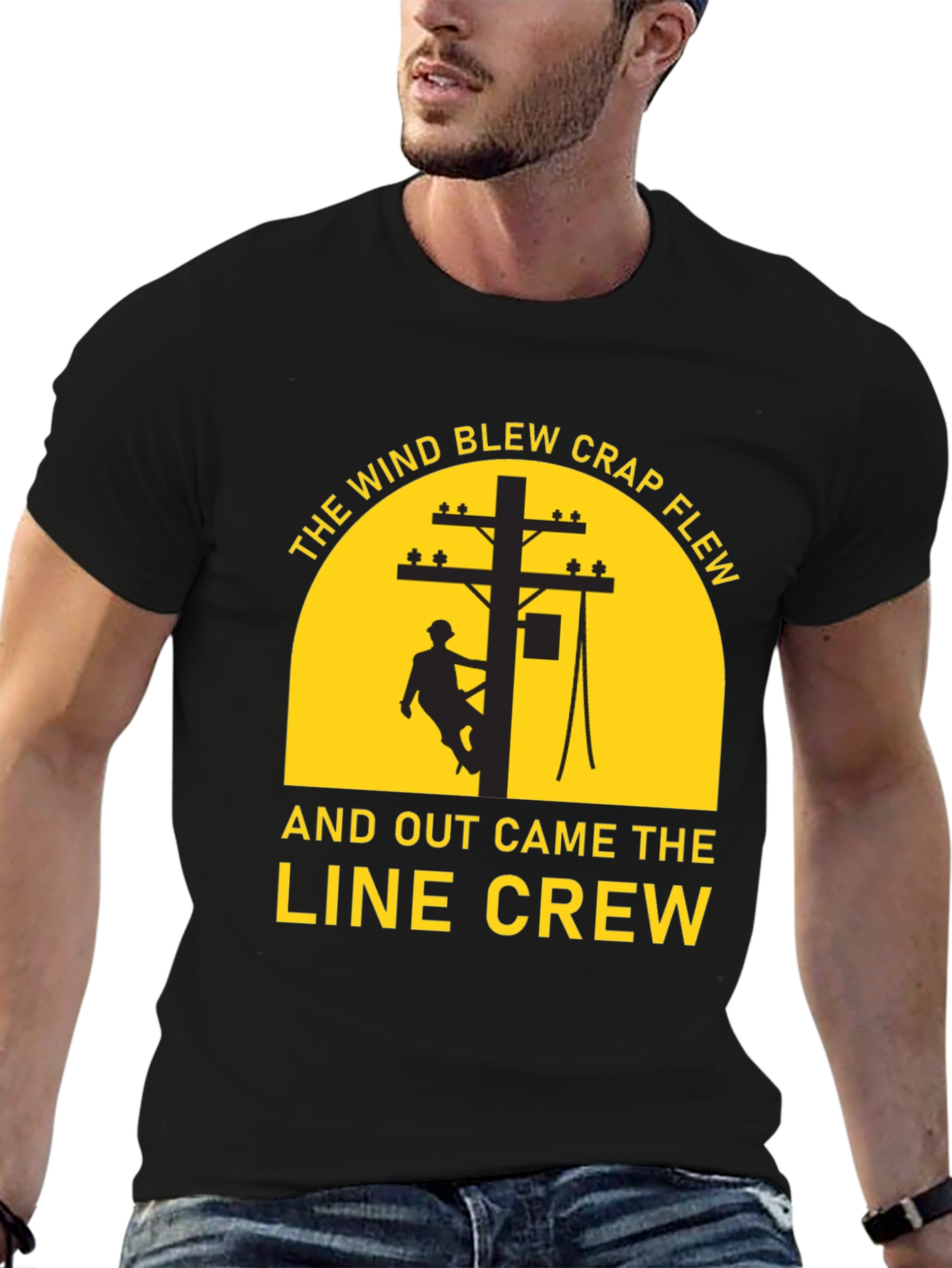 Lineman Crew T-Shirt - The Wind Blew Crap Flew