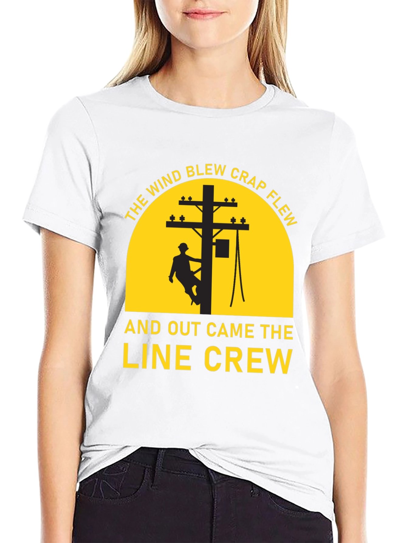 Lineman Crew T-Shirt - The Wind Blew Crap Flew