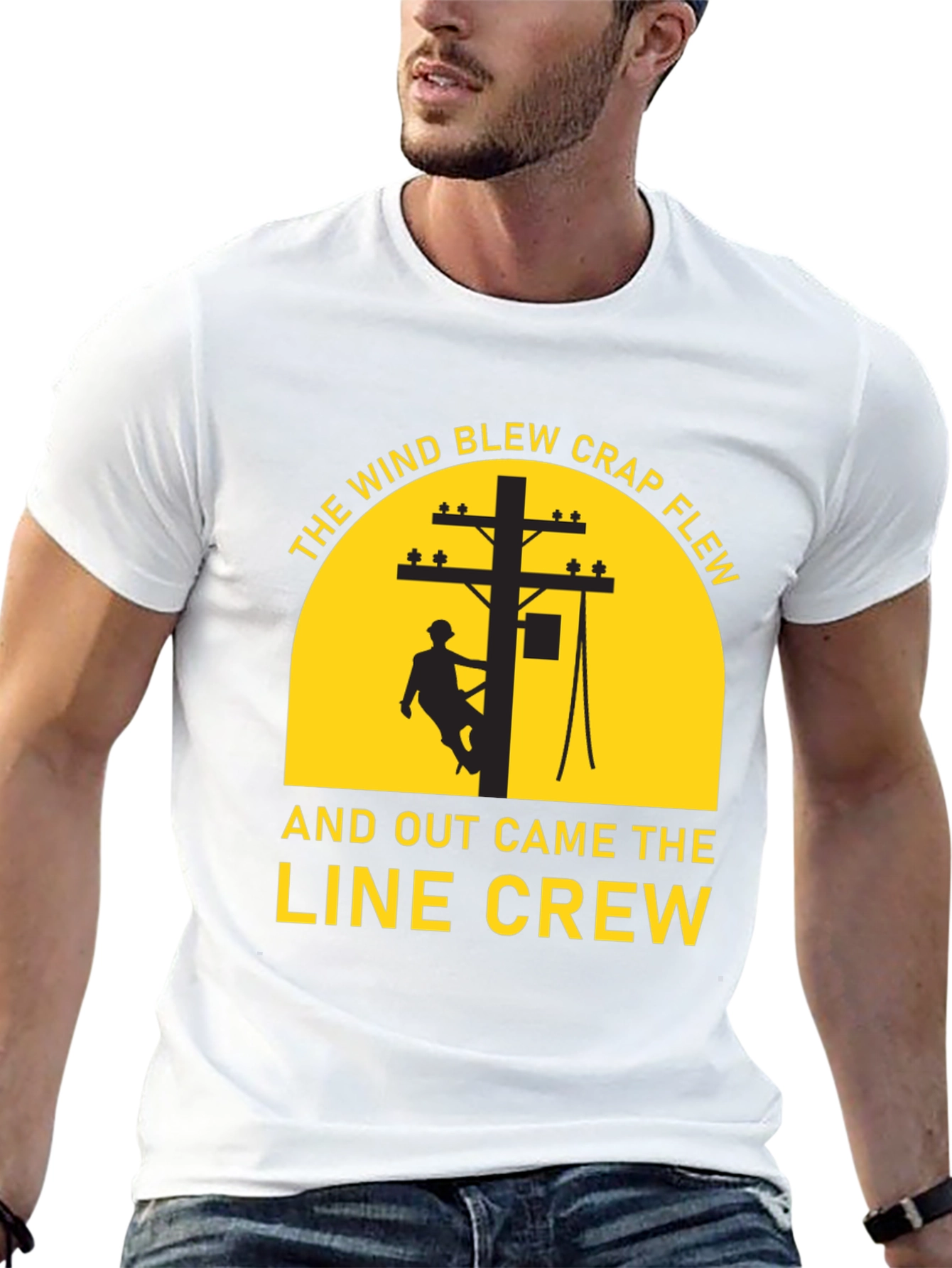 Lineman Crew T-Shirt - The Wind Blew Crap Flew