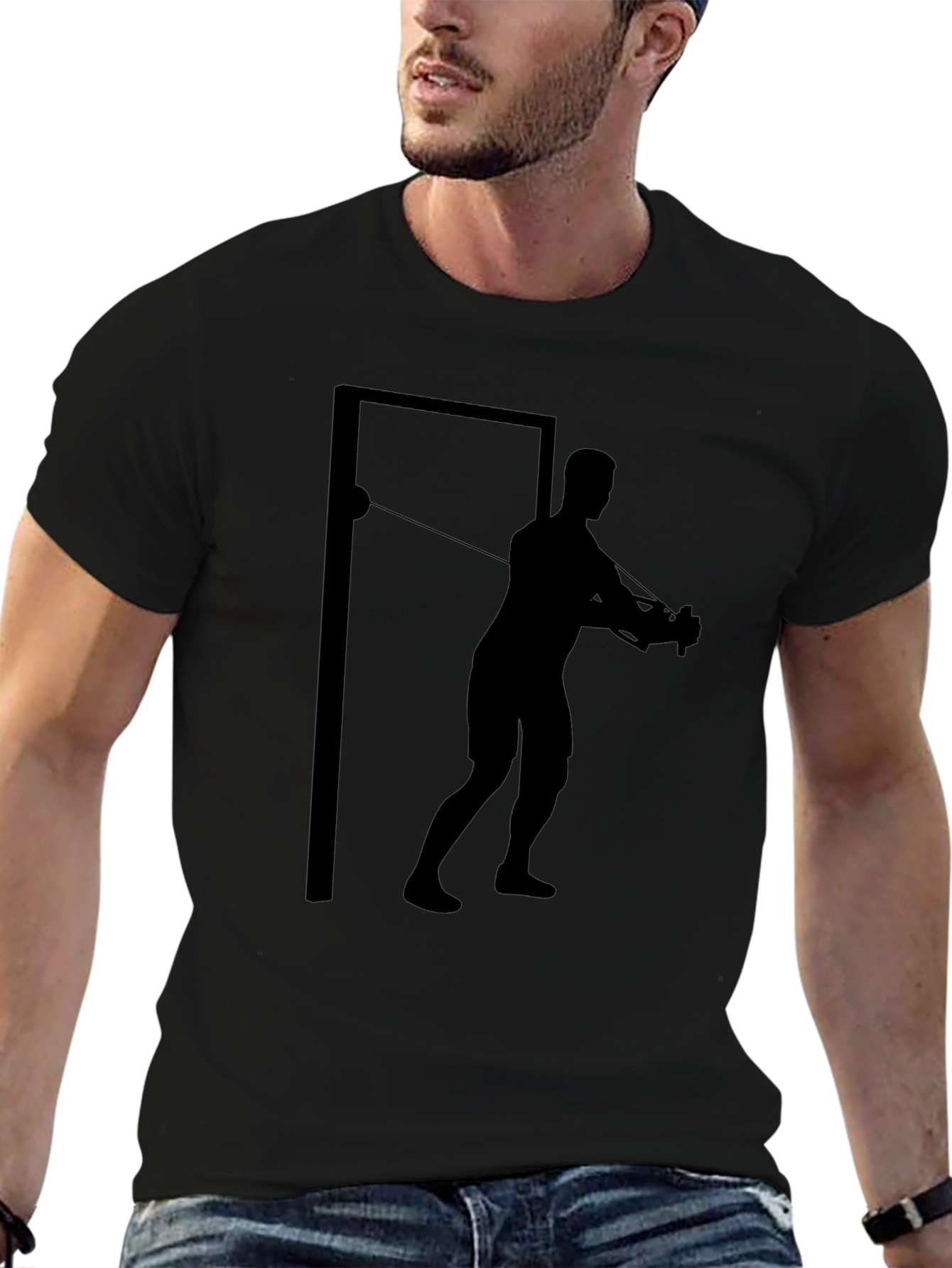 Workout Man Graphic T-Shirt - Black