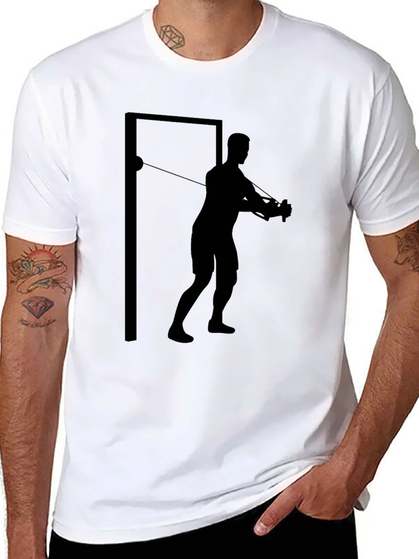 Workout Man Graphic T-Shirt - Black
