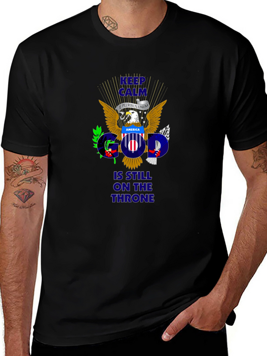 Keep Calm God On Throne Patriotic T-Shirt