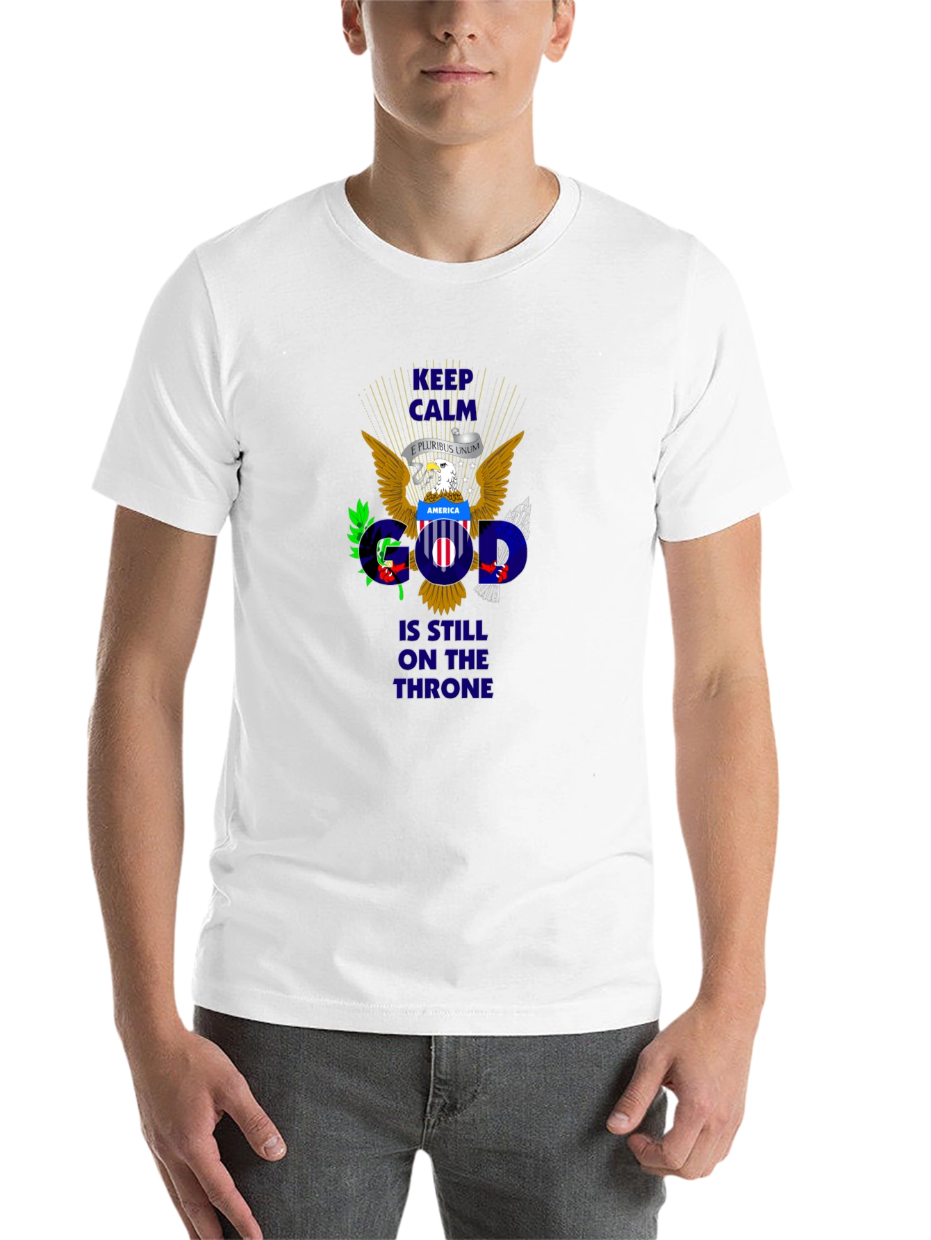 Keep Calm God On Throne Patriotic T-Shirt